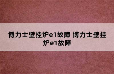 博力士壁挂炉e1故障 博力士壁挂炉e1故障